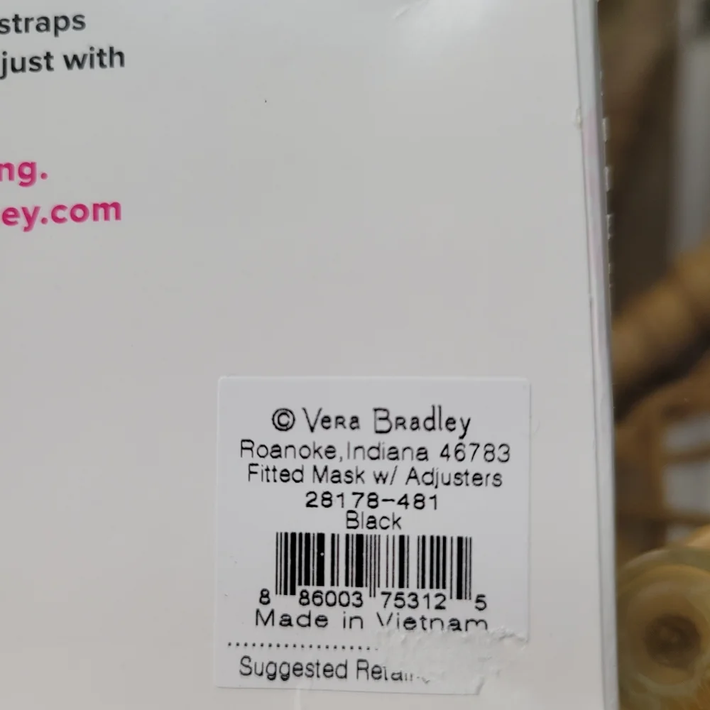 Vera Bradley Black Face Mask